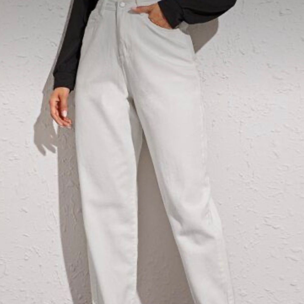 Gloria Vanderbilt High Waisted Tapered Ankle Length White Jeans